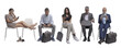 PNG file no background Diverse people waiting for a job interview