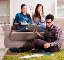 Wall Mural - Students preparing for university exams