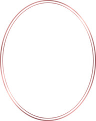 Wall Mural - double line oval rose gold frame isolated on transparent background, luxury border design for invita