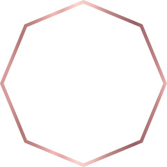 Wall Mural - octagon rose gold frame isolated on transparent background, luxury border design for invitation, car