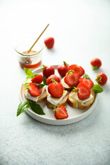 Sticker - Crostini with strawberry, cheese and honey