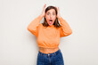 © Asier - Young caucasian cute woman isolated on white background surprised and shocked.