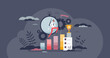 © VectorMine - Business performance efficiency and success achievement tiny person concept. Company goal target successful accomplishment with effective and productive work vector illustration. Businessman ambition.