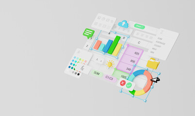 Wall Mural - spreadsheets graphs charts table data business financial report analysis screen software accounting 