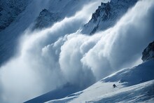 Dangerous Horizontal Avalanche Flow In High Mountains