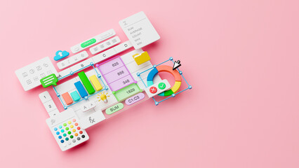 Wall Mural - spreadsheets graphs charts table data business financial report analysis screen software accounting 