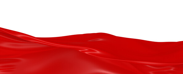 Wall Mural - Beautiful flowing fabric of red wavy silk