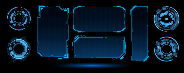 Wall Mural - abstract hud ui. Abstract hi tech. Abstract digital background with technology. Vector abstract technology. Interface.	