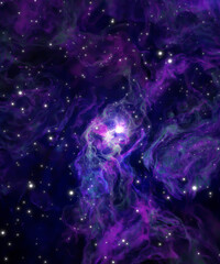 Wall Mural - beautiful purple night space background
