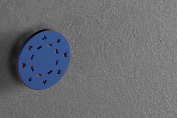 Aufkleber - Beautiful abstract illustrations Blue Poker Token symbol icons on a wall background. 3d rendering illustration. Background pattern for design.