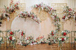 Chinese ceremonial with multi flowers. Wedding or engagement decoration. Double happiness 