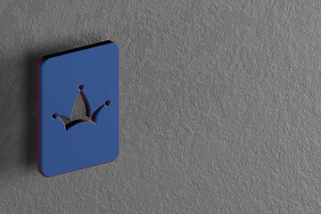 Aufkleber - Beautiful abstract illustrations Blue Joker Card  symbol icons on a wall background. 3d rendering illustration. Background pattern for design.
