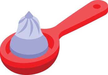 Spoon baozi icon isometric vector. Chinese food. Chine steamed