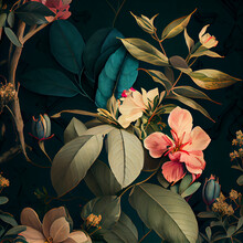 Vintage Botanic Floral Background