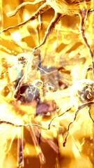 Wall Mural - vertical video - Animation Of A Damaged And Disintegrating Cancer Cell