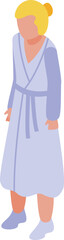 Sticker - White robe icon isometric vector. Fabric cloth. Towel folded