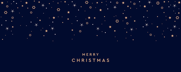 Wall Mural - christmas star confetti border on blue background