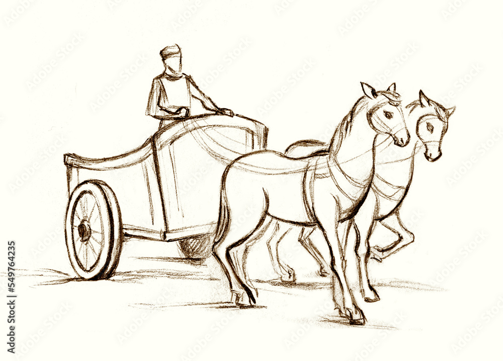 Greek Chariot Drawing Easy