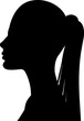 female silhouette in profile. vector on white isolated background. young woman for poster or text. elegant background as well.