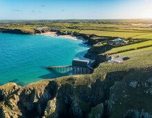 Aerial View Of Padstow Lifeboat Station, Cornwall, UK.