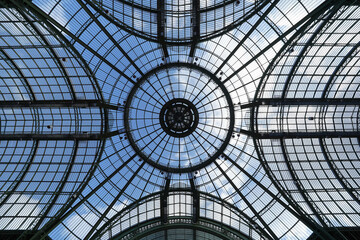 glass dome of a great palace under the blue sky.