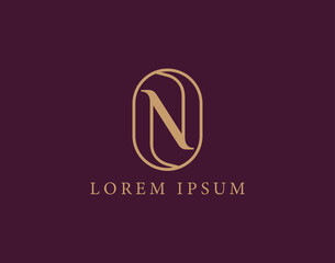 Wall Mural - N Fashion beauty logo design, Luxury N logo design, Illustrations