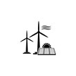 Wind and solar energy logo icon isolated on white background
