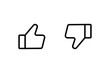 Like and dislike linear icons. Thumb up, thumb down icon set. Vector illustration in line style on white background