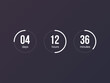 © denvitruk - Countdown timer for website. Digital clock design on dark background. Counter for website, application or game interface