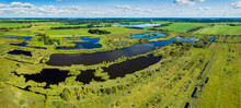 Aerial Panorama Of National Park De Alde Feanen, Friesland, Netherlands