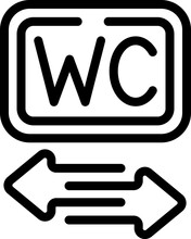 Wc Direction Icon Outline Vector. Public Toilet. Room Female