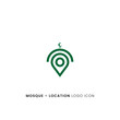 Mosque with location pin logo icon