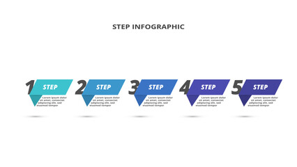 Creative concept for infographic with 5 steps, options, parts or processes.