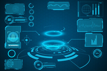 Wall Mural - abstract technology futuristic concept hud interface hologram elements of digital data and circle