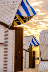 Poster - typical hooded beach chair at the baltic sea