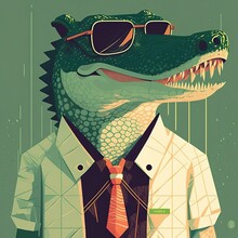 Crocodile In Suit