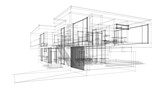 Fototapeta Paryż - house building sketch architecture 3d illustration