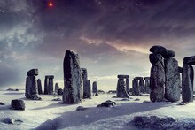 A Stonehenge On A Cold Winter Season