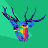 Fototapeta  - Pop art style deer illustration