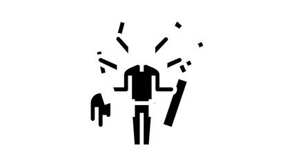 Wall Mural - handyman business glyph icon animation