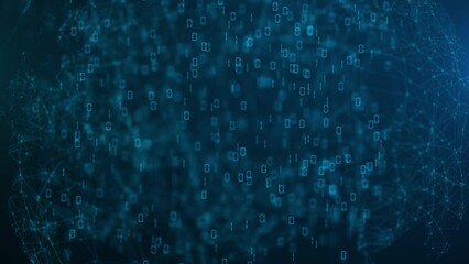 Wall Mural - abstract blue binary code background. futuristic big data cyberspace. concept of mining cryptocurren