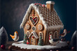 gingerbread house with christmas decoration. Generative, Generative AI, Artificial Intelligence