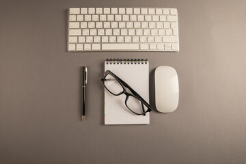 Sticker - Keyboard, glasses and notepad