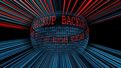 Back up binary data sphere concept