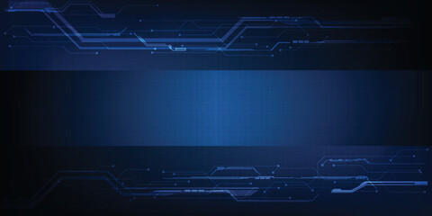 Vector illustrations of futuristic blue hi-tech element with grid line and circuit for advertising layout and game development artwork.Future technology and innovation concepts.
