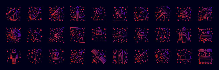 Wall Mural - space nolan icons collection vector illustration design