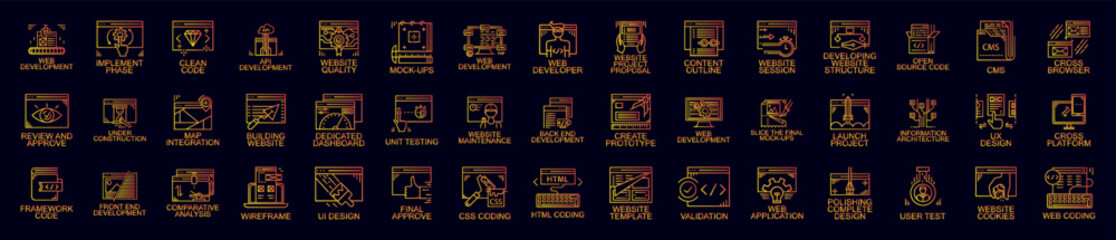 Web development nolan icons collection vector illustration design