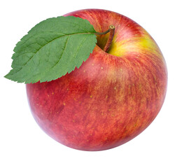 Wall Mural - fresh red apple with leaves on white background, red envy apple on white background png file.