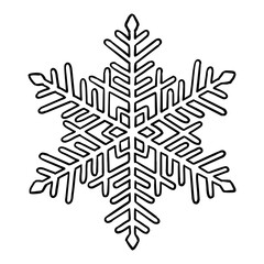 Wall Mural - Hand-drawn snowflake on white background