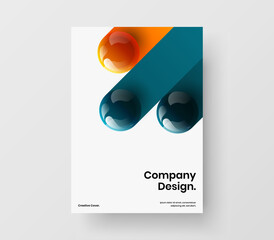 Unique handbill A4 vector design layout. Modern realistic balls presentation template.